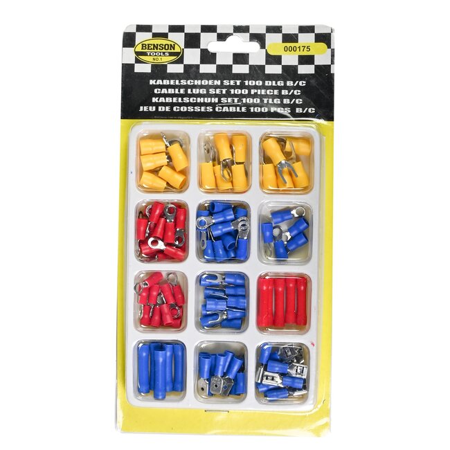 Benson Complete kabelschoen set - geïsoleerd - kleurgecodeerd - 100-delig - met koffer