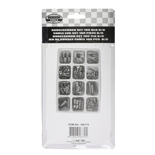Benson Complete kabelschoen set - geïsoleerd - kleurgecodeerd - 100-delig - met koffer
