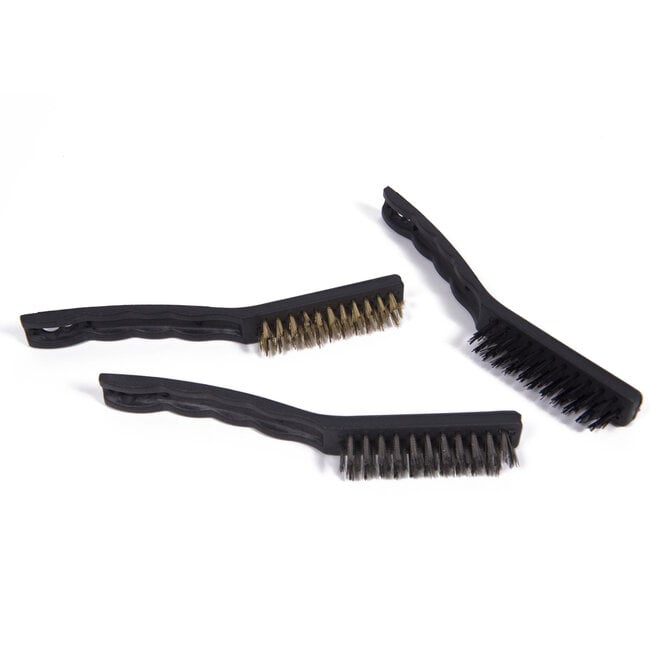 Benson Staalborstelset - 3 materialen - 200 mm - 3-delig - roestvrij staal, messing, nylon