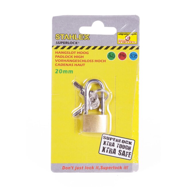 Stahlex Hangslot - 20 mm - Gehard - Massief - Inclusief 2 sleutels - Weerbestendig