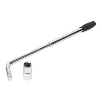 Benson Telescopische wielmoersleutel - uitschuifbare hefboom - chroom-vanadium - 17 en 19 mm