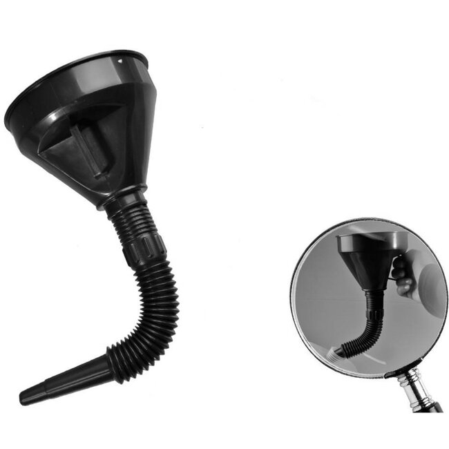 Benson Trechter met flexibele tuit en filter - Ø 150 mm - zwart - kunststof