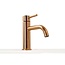 REA Luxe wastafelkraan - rosé goud - laag model - messing - eengreeps - 165 mm hoog
