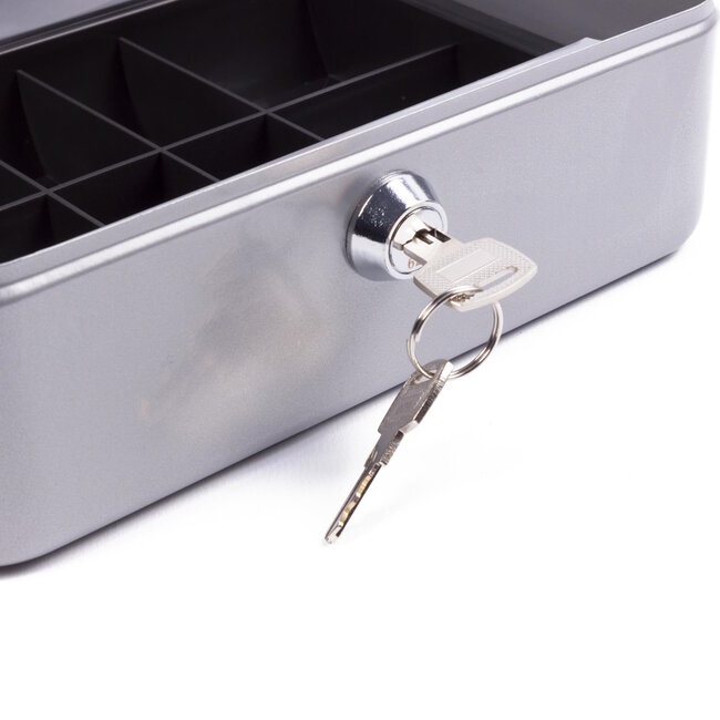 Benson Metalen geldkistje - uitneembare lade - slot met twee sleutels - 200 x 160 x 90 mm