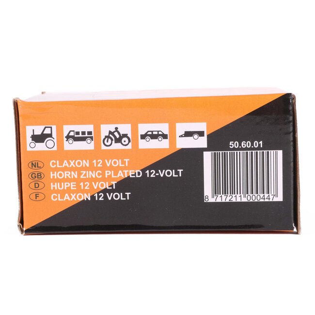 Dragon-Tools Claxon hoorn 12 volt - verzinkt staal - 335 Hz - 8,8 cm - zilver - voor auto, vrachtwagen en tractor