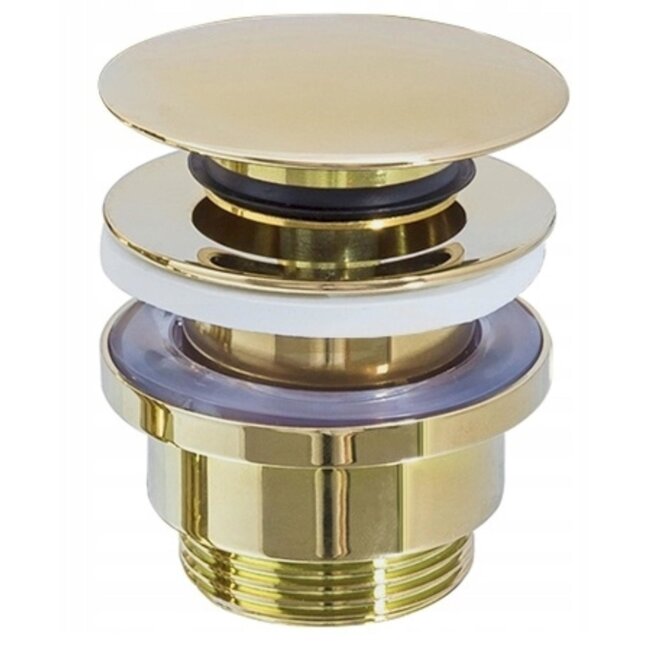 REA Universele wastafel clickwaste - goudkleurig - kindvriendelijk - voorkomt overstromingen