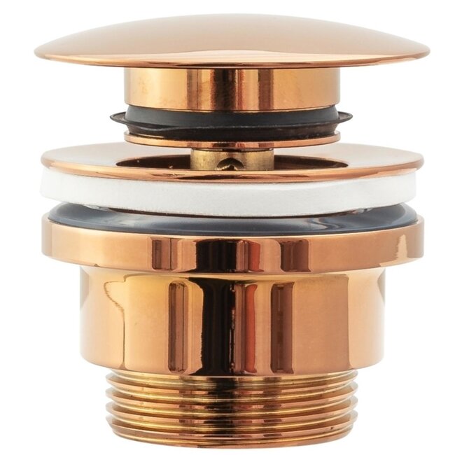 REA Universele wastafel clickwaste - rosé goud - kindvriendelijk - overloopbescherming