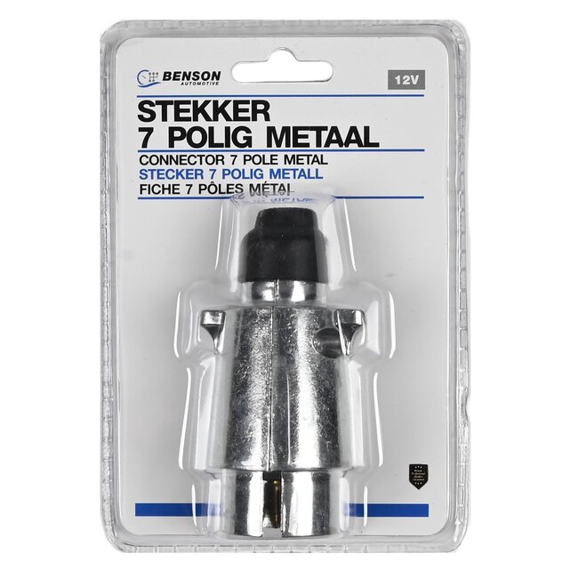 Benson 7-polige metalen aanhangwagenstekker - robuust en betrouwbaar