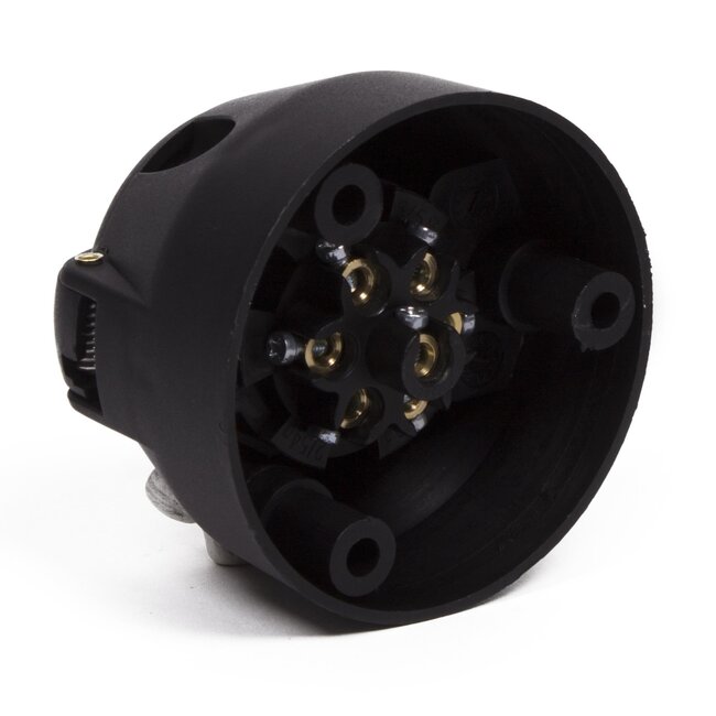 Benson 7-polige kunststof contra stekker - zwart - Ø70 mm
