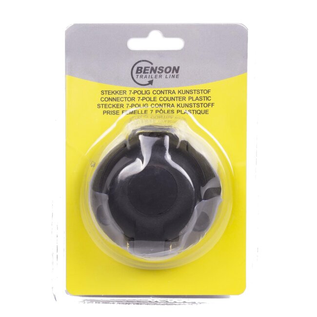 Benson 7-polige kunststof contra stekker - zwart - Ø70 mm