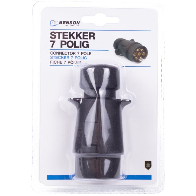 Benson 7-polige aanhangwagenstekker - kunststof - vlak ontwerp - robuust en duurzaam