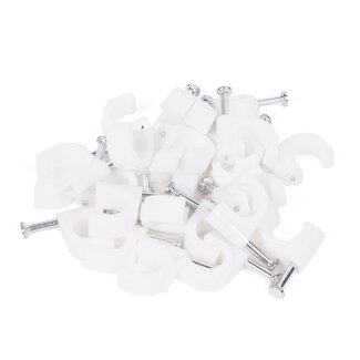 Benson Snoerclips - Kabelbeheer - 8 mm - 25 stuks - Inclusief spijker - Wit