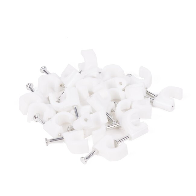 Benson Snoerclips - Kabelbeheer - 6 mm - 25 stuks - Wit