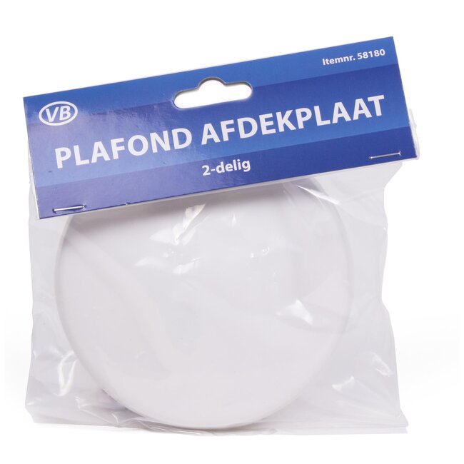 VB Ronde plafondplaat - kunststof - Ø 125 mm - wit - strakke afwerking