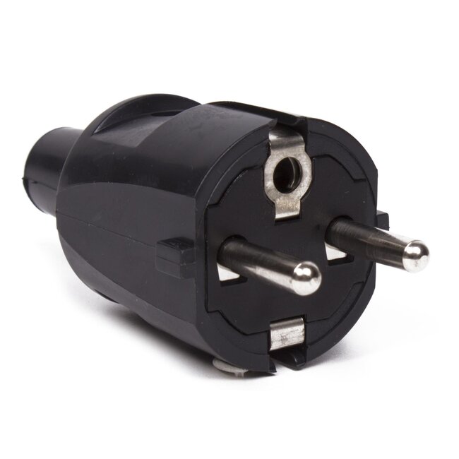 Benson Stekker - PVC - Randaarde - Zwart - Compact - Veilig - Betrouwbaar