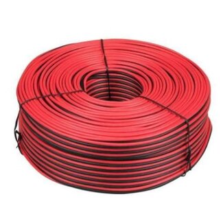 Benson Speakersnoer - 2 x 0.75 mm² - 100 meter - Rood/Zwart - Professioneel en Thuisgebruik