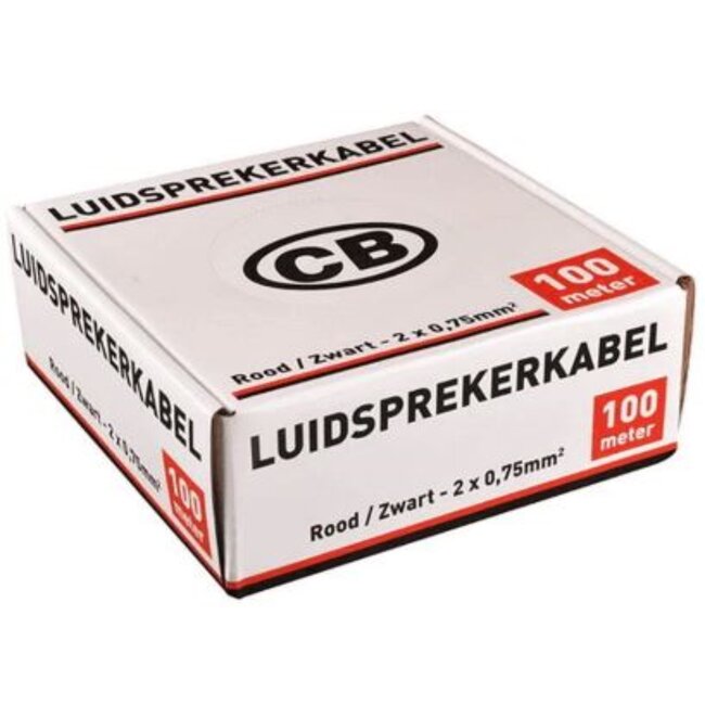 Benson Speakersnoer - 2 x 0.75 mm² - 100 meter - Rood/Zwart - Professioneel en Thuisgebruik