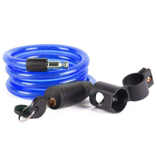 Stahlex Kabelslot - 1.2 meter - Flexibel staal - Spatwaterdicht - Blauw