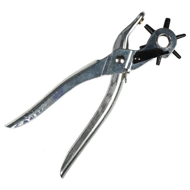 Benson Revolvertang - Gaatjestang - 6 maten - Vergrendeling - 22 cm - Voor leer, textiel en kunststof