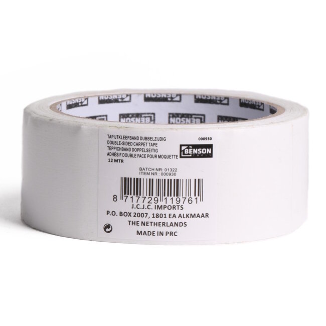 Benson Dubbelzijdige kleefband - 12 meter - 38 mm - universeel - wit