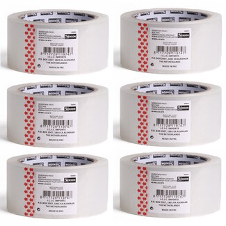 Benson Transparante verpakkingstape - sterk klevend - 48 mm x 66 meter - 6 stuks