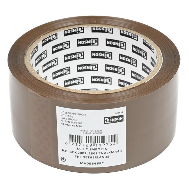 Benson Verpakkingstape - PP materiaal - 48 mm x 66 meter - bruin - 6 rollen