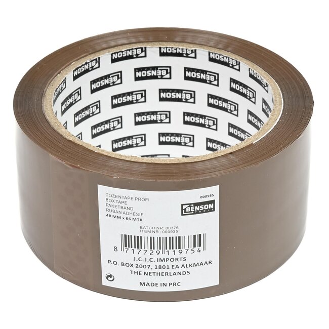 Benson Verpakkingstape - Dozentape 66M x 48 mm Bruin