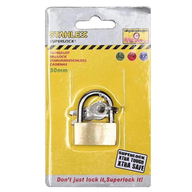 Stahlex Hangslot - Ø 30 mm - Gehard - Inclusief 3 sleutels - Veiligheidscategorie C