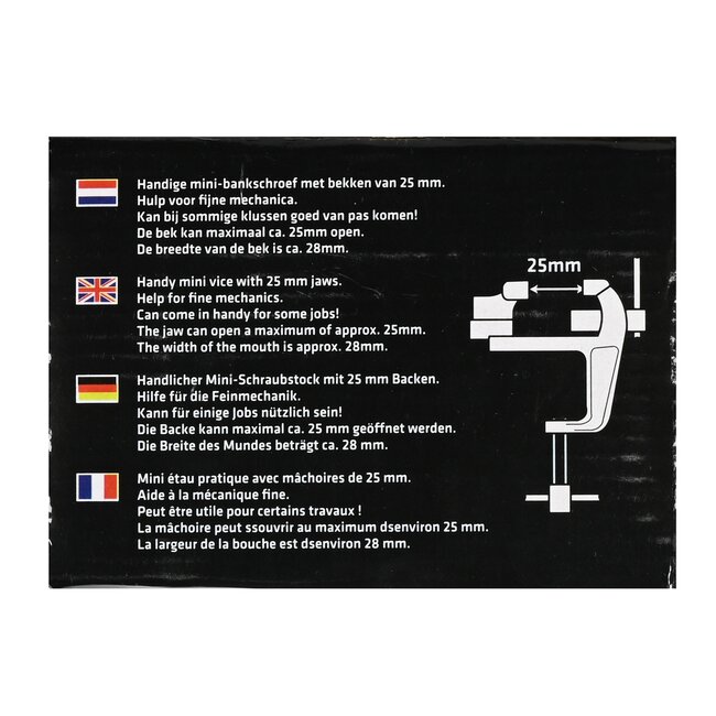 Benson Compacte mini-bankschroef - klemmend - 25 mm - rood