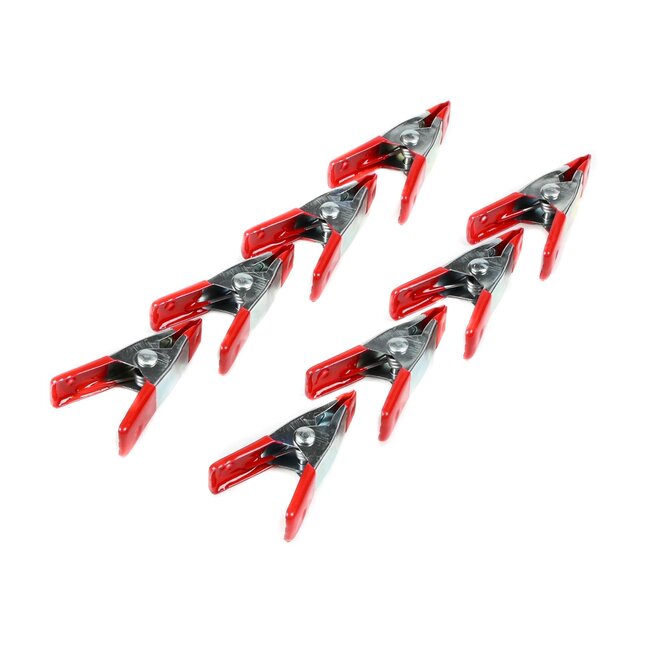 Benson Metalen veerklemmen - 50 mm - rubberen handgrepen - set van 8 stuks