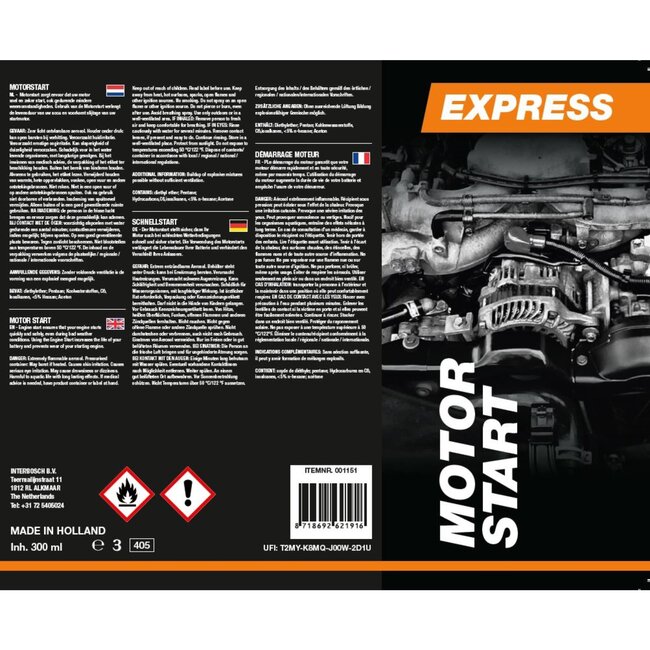 Express Snelle motorstart spray - 300 ml - voor benzine en diesel