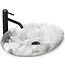 REA Ovale opzetwastafel - Stonelook - 49x31x13,5 cm - Lichtgrijs - Keramiek