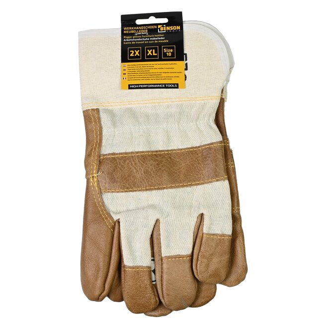 Benson Werkhandschoen meubelleder - luxe bescherming - XL - maat 10 - set