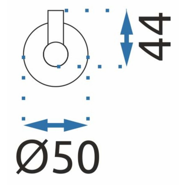 REA Wandmodel handdoekhouder - rond - mat zwart - 5 x 5.5 cm