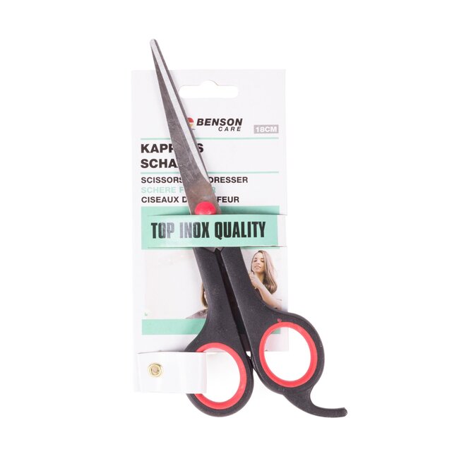 Benson Kappersschaar - 18 cm - Microkartel - Kunststof handgreep - Pinksteun