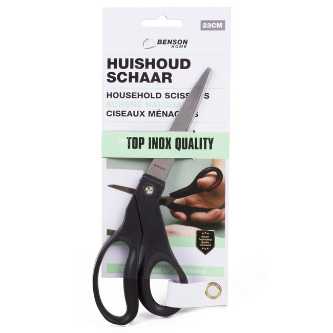 Benson Huishoudschaar - roestvrijstaal - vlijmscherp - 22,86 cm - zwart