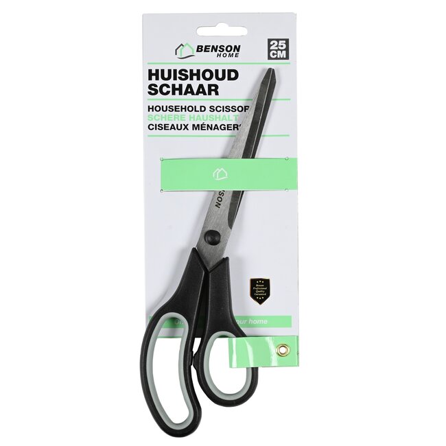 Benson Stofschaar - Extra Lang - Voor Stof, Vilt en Textiel - 25,4 cm - Zwart/Grijs of Zwart/Rood