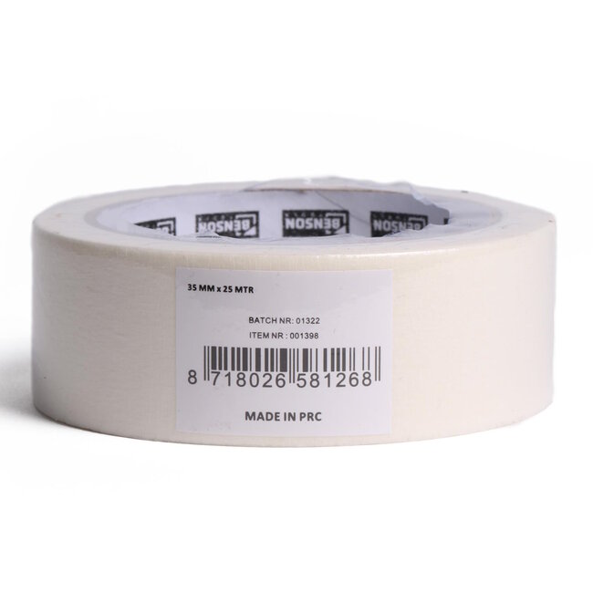 Benson Afplaktape - Strakke Verflijnen - 35 mm x 25 m - Wit