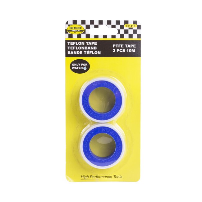 Benson Teflontape - PTFE - 10 meter - 2 stuks - Hoge druk en temperatuurbestendigheid