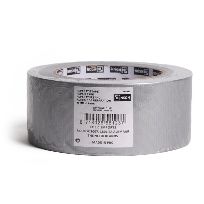 Benson Reparatietape - Sterk en Duurzaam - 25 meter - Space Grijs