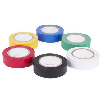 Benson Isolatietape - PVC - 15 meter x 18 mm - 6 kleuren - Set van 6