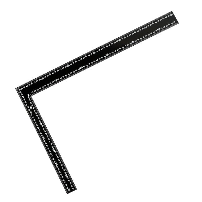 Benson Winkelhaak - Staal - Haakse hoek - Witte cijfers - 400 x 600 mm - Zwart