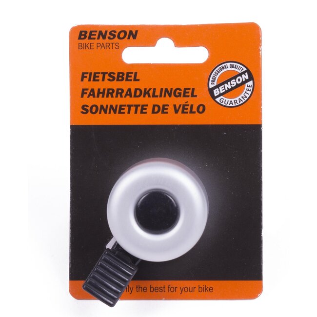 Benson Compacte aluminium fietsbel - modern design - eenvoudig te monteren - 35 mm breed - 20 mm hoog