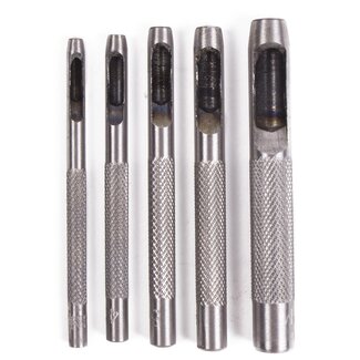 Benson Holpijpset - 85 mm - Staal - 5 maten - Voor papier, karton en leer