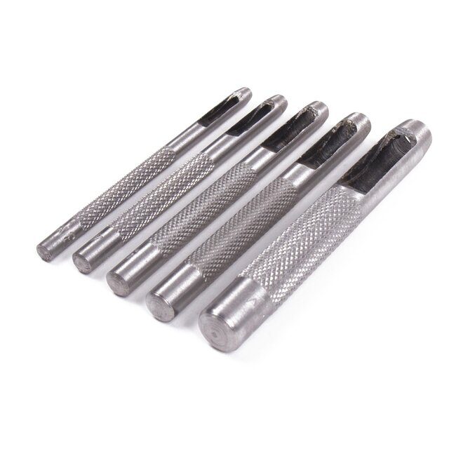 Benson Holpijpset - 85 mm - Staal - 5 maten - Voor papier, karton en leer