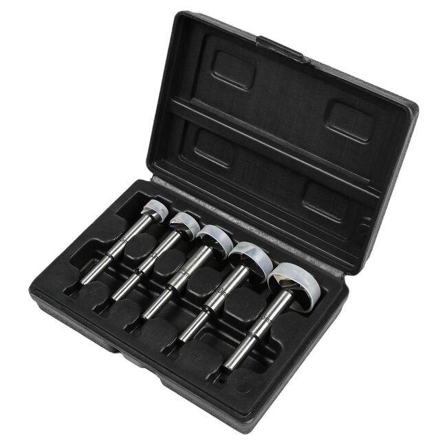 Hofftech Forstnerboor set - 5 delig - Voor strakke en splintervrije gaten - Inclusief opbergkoffer