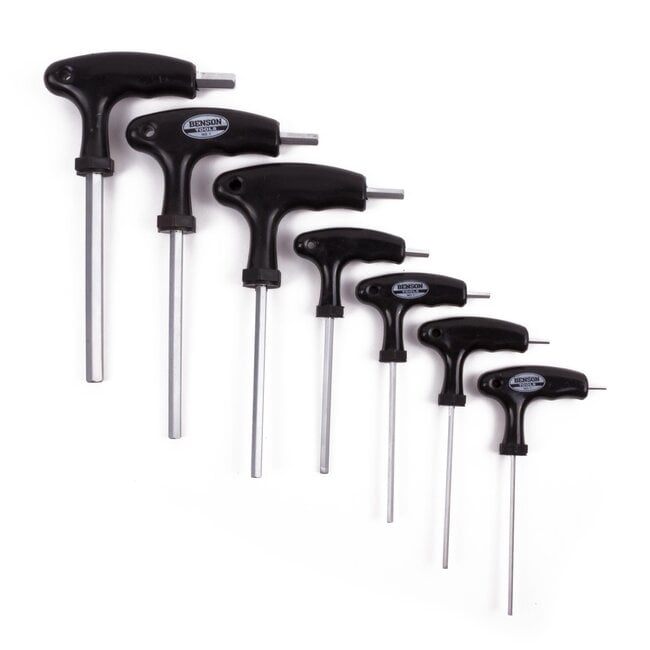 Benson 7-delige inbussleutelset met T-greep - ergonomisch en duurzaam - veelvoorkomende formaten