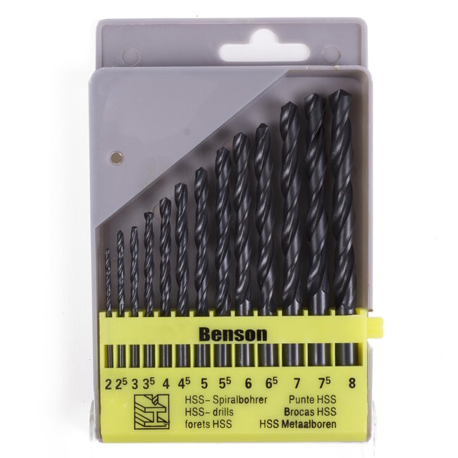 Benson Metaalborenset - 13-delig - HSS-staal - 2 t/m 8 mm - Spiraalvormig