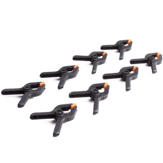 Benson Zeilklem - Super PVC - 60 mm - Krachtige veer - 8 stuks - Zwart/Oranje