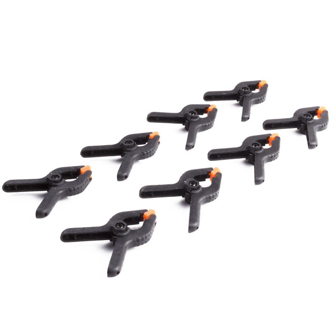 Benson Zeilklem - Super PVC - 60 mm - Krachtige veer - 8 stuks - Zwart/Oranje